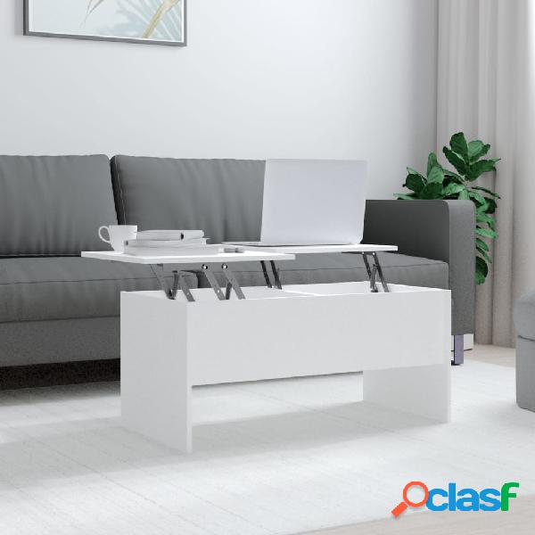 vidaXL Mesa de centro madera contrachapada blanco