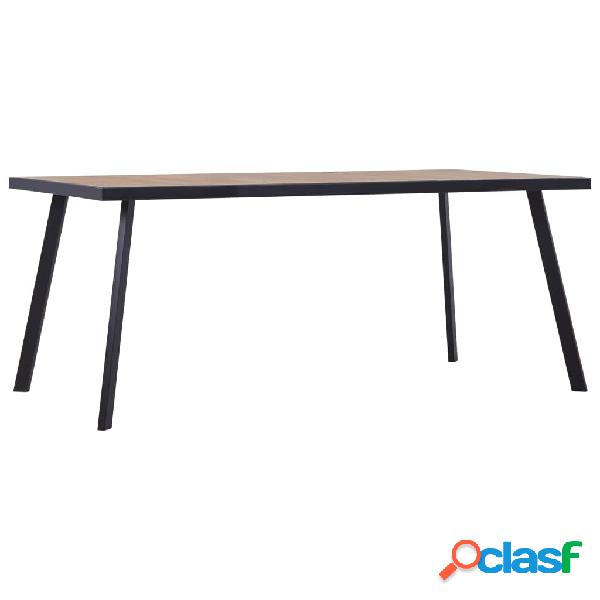 vidaXL Mesa de comedor de MDF color madera claro y negro