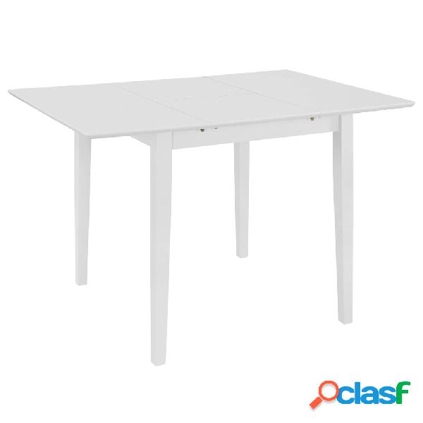 vidaXL Mesa de comedor extensible blanca (80-120)x80x74 cm