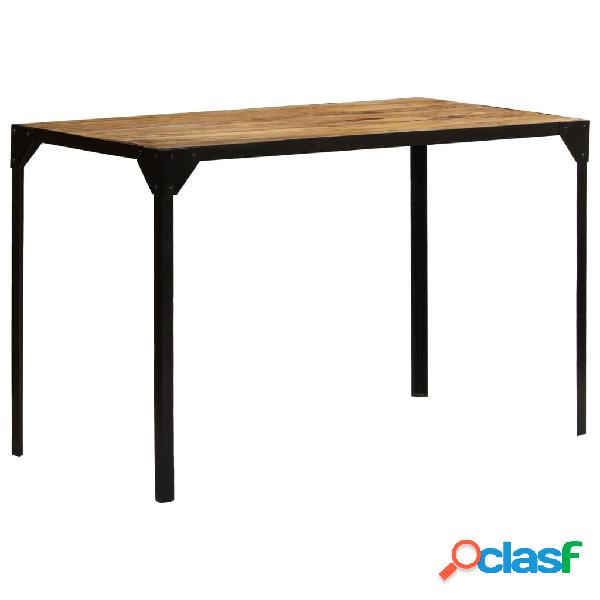 vidaXL Mesa de comedor madera maciza de mango rugosa y acero