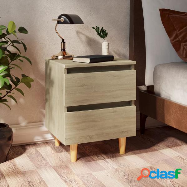 vidaXL Mesita de noche con patas madera pino roble Sonoma