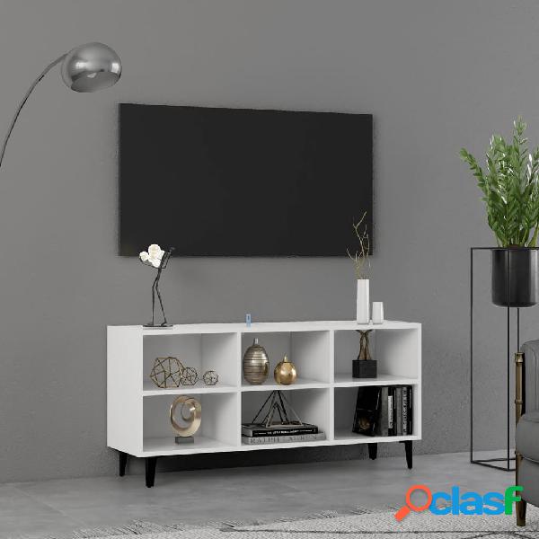 vidaXL Mueble de TV con patas de metal blanco 103,5x30x50 cm