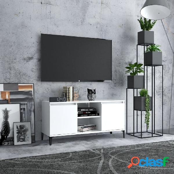 vidaXL Mueble de TV con patas de metal blanco 103,5x35x50 cm