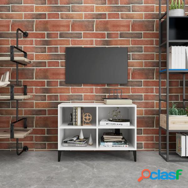 vidaXL Mueble de TV con patas de metal blanco 69,5x30x50 cm