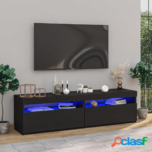 vidaXL Muebles de TV con luces LED 2 unidades negro 75x35x40