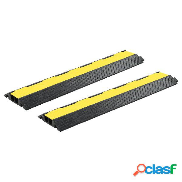 vidaXL Rampas de protección de cable 2 uds 2 canales goma
