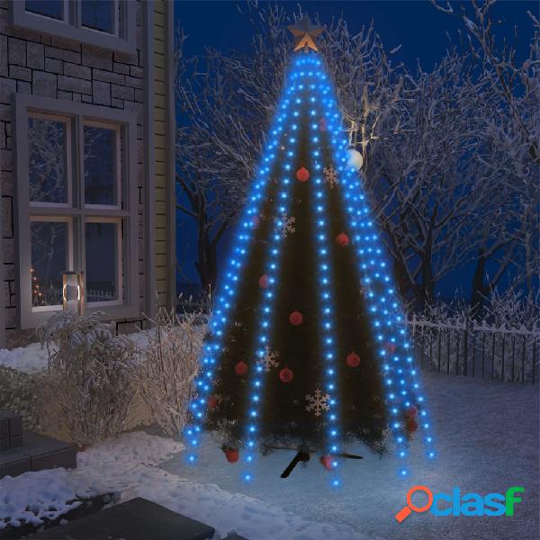 vidaXL Red de luces para árbol de Navidad 250 LED azul 250