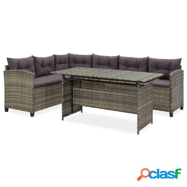 vidaXL Set de muebles de jardín 2 pzas y cojines ratán