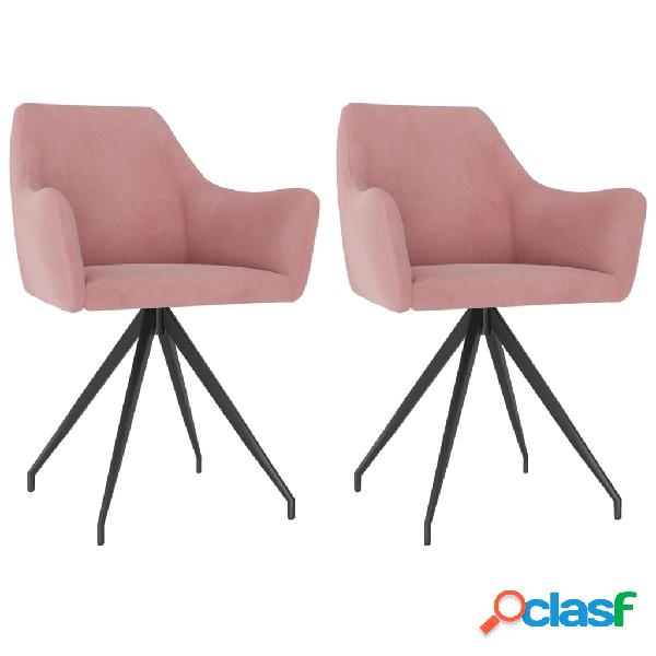 vidaXL Sillas de comedor 2 unidades de terciopelo rosa