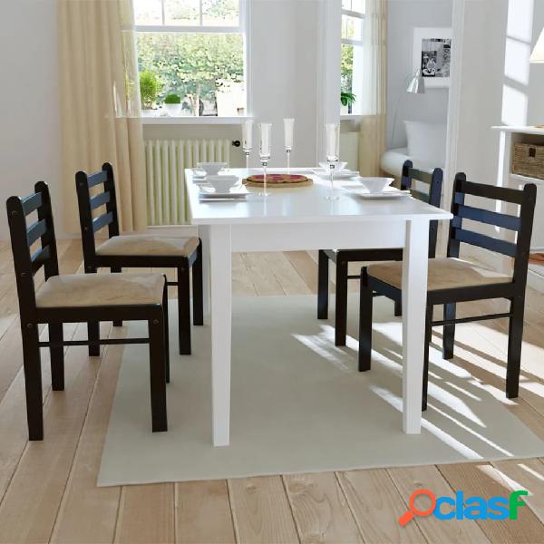 vidaXL Sillas de comedor 4 uds madera maciza caucho