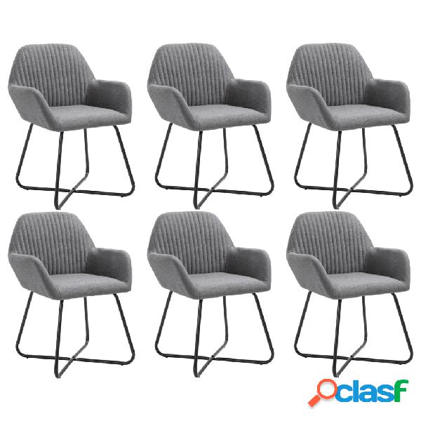 vidaXL Sillas de comedor 6 unidades de tela gris oscuro