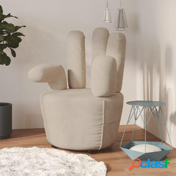 vidaXL Sillón con forma de mano de terciopelo gris claro