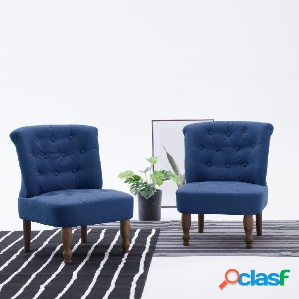 vidaXL Sillón francés de tela azul