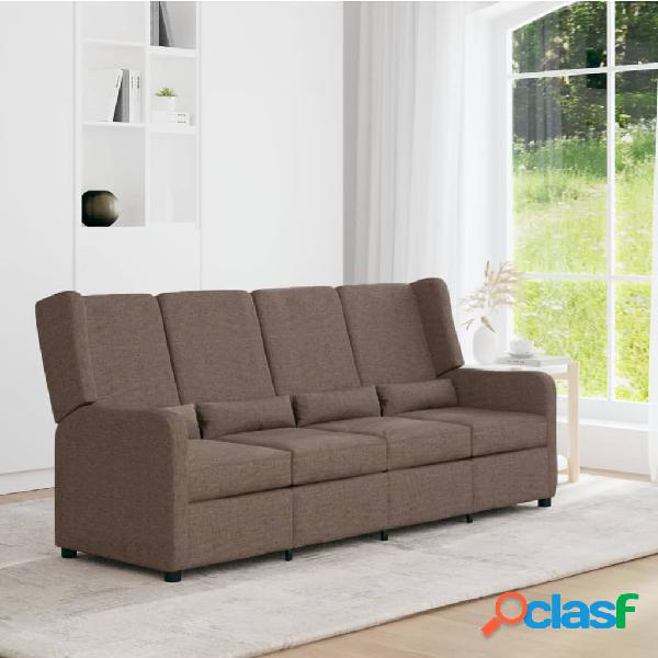 vidaXL Sofá reclinable de 4 plazas de tela gris taupé