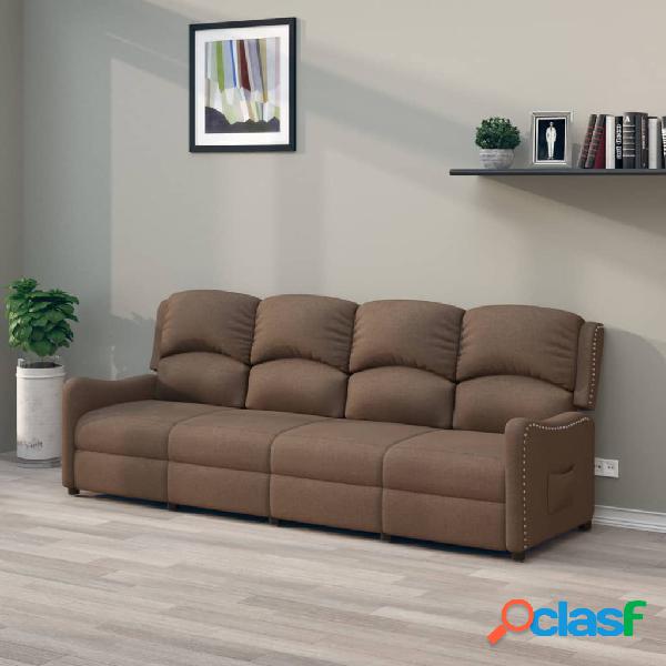 vidaXL Sofá reclinable de 4 plazas de tela gris taupé