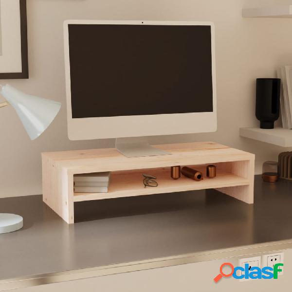 vidaXL Soporte de monitor madera maciza de pino 50x24x13 cm
