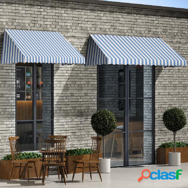 vidaXL Toldo para bar 400x120 cm azul y blanco