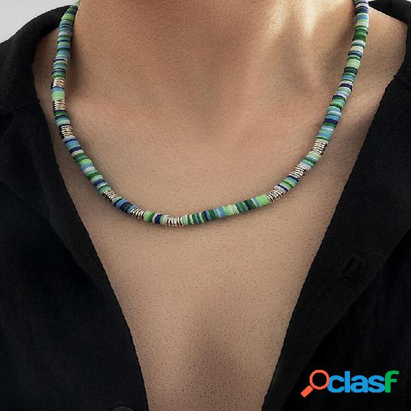 1 pieza Colorful Clay al aire libre Collares de clavícula
