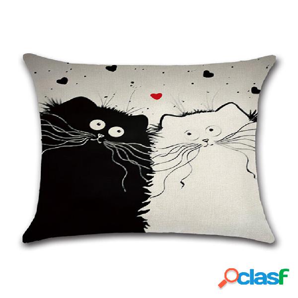 1 pieza de dibujos animados Gato funda de almohada de abrazo