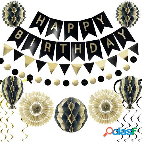 18PCS Happy Birthday Banner Set Colorful Party Decorations