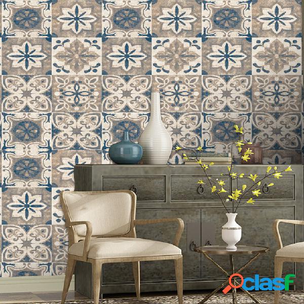 20 piezas de simulación de color Retro azulejos pegatinas