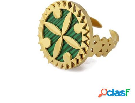 Anillo Euphoria (Acero Inoxidable - Dorado y Verde - Tamaño