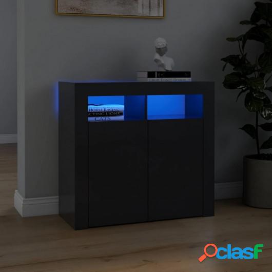 Aparador con luces LED gris 80x35x75 cm