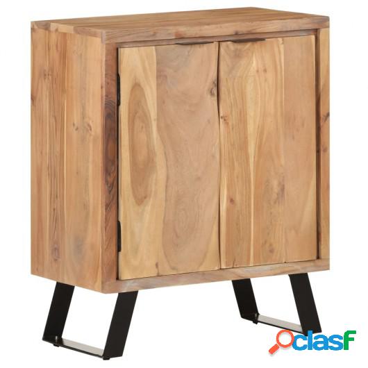 Aparador de madera maciza acacia con borde natural 60x36x76