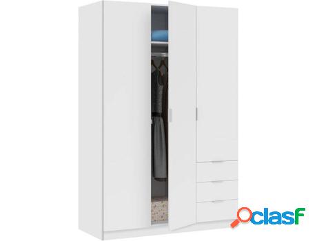 Armario HABITDESIGN Low Cost 3 Puertas y 3 Cajones (Blanco -