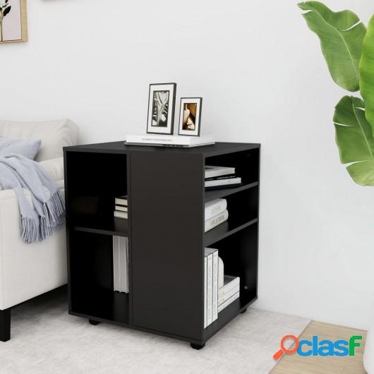 Armario con ruedas de aglomerado negro 60x53x72 cm
