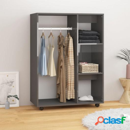 Armario de aglomerado gris con brillo 80x40x110 cm