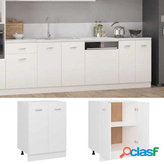 Armario de cocina de aglomerado blanco 60x46x81,5 cm