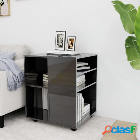Armario rodante de aglomerado gris con brillo 60x53x72 cm