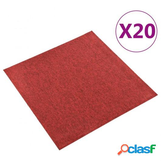 Baldosas de suelo de moqueta 20 uds 5 m² 50x50 cm rojo