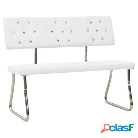 Banco de cuero sintético blanco crema 110 cm