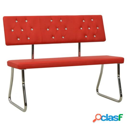 Banco de cuero sintético rojo 110 cm