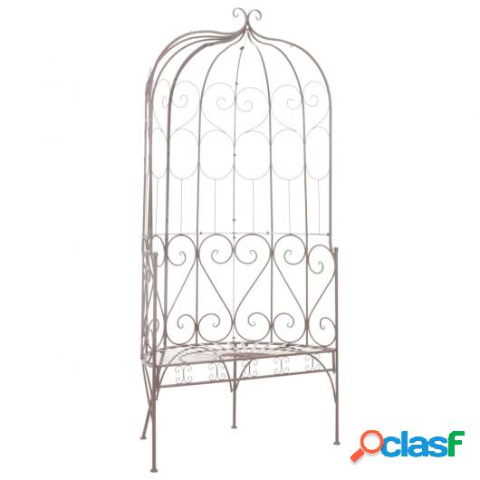 Banco de jardín 95 cm hierro color marrón antiguo