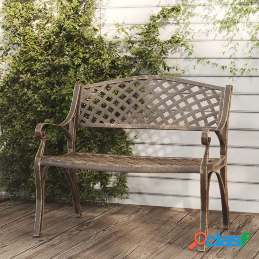 Banco de jardín de aluminio fundido bronce 102 cm