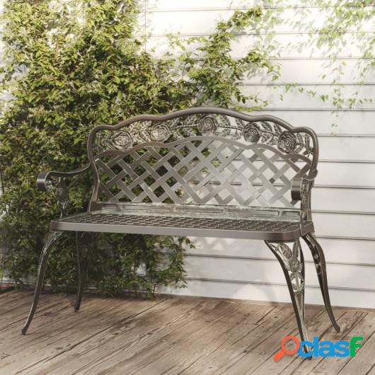 Banco de jardín de aluminio fundido verde 108 cm