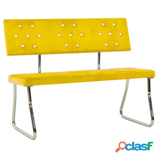 Banco de terciopelo amarillo mostaza 110 cm