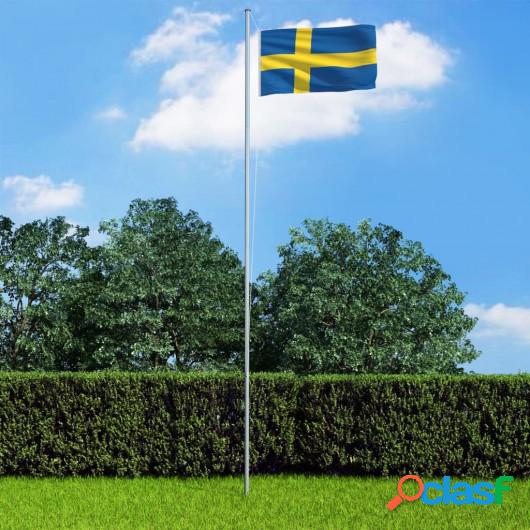 Bandera de Suecia y mástil de aluminio 6,2 m