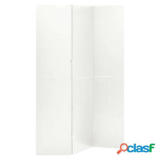 Biombo divisor de 3 paneles acero blanco 120x180 cm