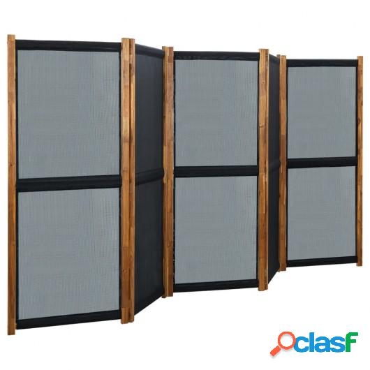Biombo divisor de 5 paneles negro 350x170 cm