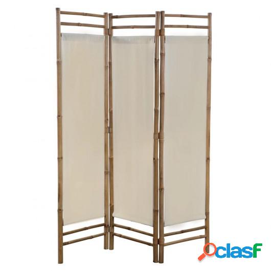 Biombo plegable con 3 paneles 120 cm bambú lona