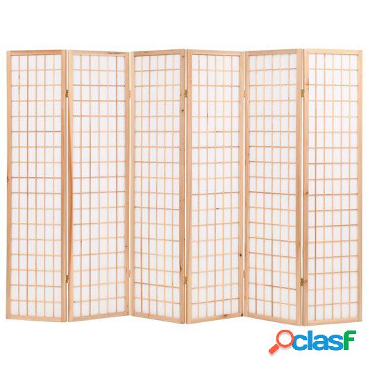 Biombo plegable con 6 paneles estilo japonés 240x170 cm