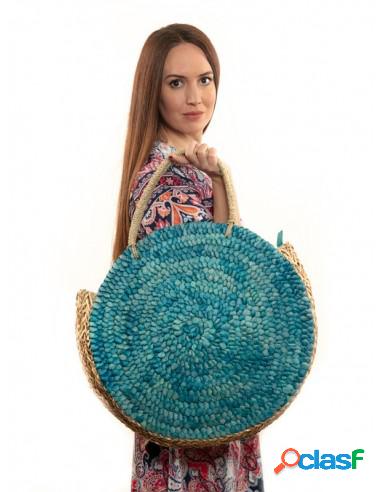 Bolso De Playa Circular Para Mujer Azulón