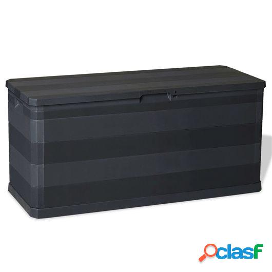 Caja de almacenamiento de jardín negra 117x45x56 cm