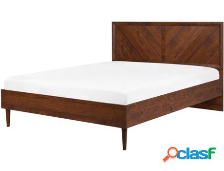 Cama BELIANI Mialet (Marrón - Tablero de Aglomerado