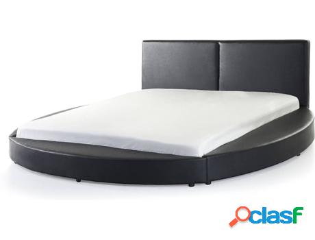 Cama Laval (Negro - Piel -260x240x91 cm)