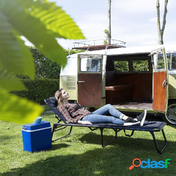 Campart Travel Tumbona camping plegable Siena azul marino
